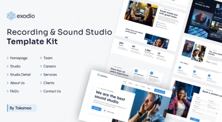 Exodio | Recording & Sound Studio Elementor Template Exodio | Recording & Sound Studio Elementor Template - Imagen 1