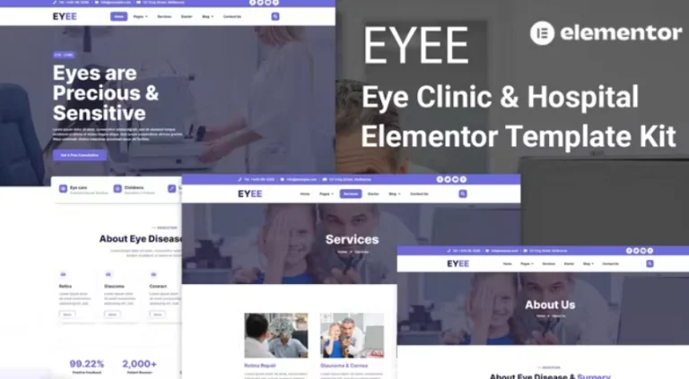 Eyee – Eye Clinic & Vision Care Elementor Template - The Toolbox GPL Club