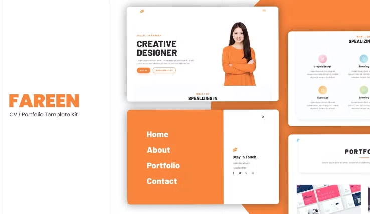 Farren – CV:Resume Elementor Template Farren – CV/Resume Elementor Template - Imagen 1