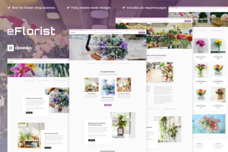 eFlorist – Flower Boutique & Decoration Elementor Template eFlorist – Flower Boutique & Decoration Elementor Template - Imagen 1