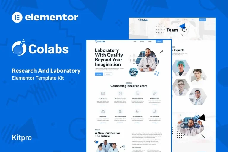 Colabs – Research & Laboratory Elementor Template Colabs – Research & Laboratory Elementor Template - Imagen 1