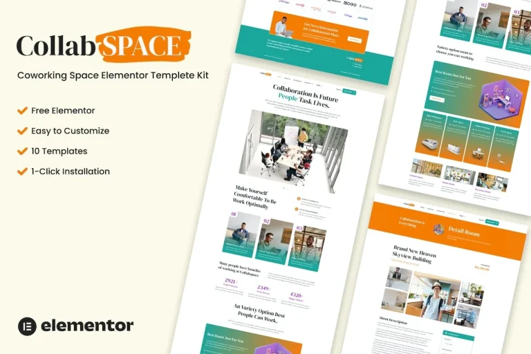 Collabspace – Coworking Space Elementor Template Collabspace – Coworking Space Elementor Template - Imagen 1