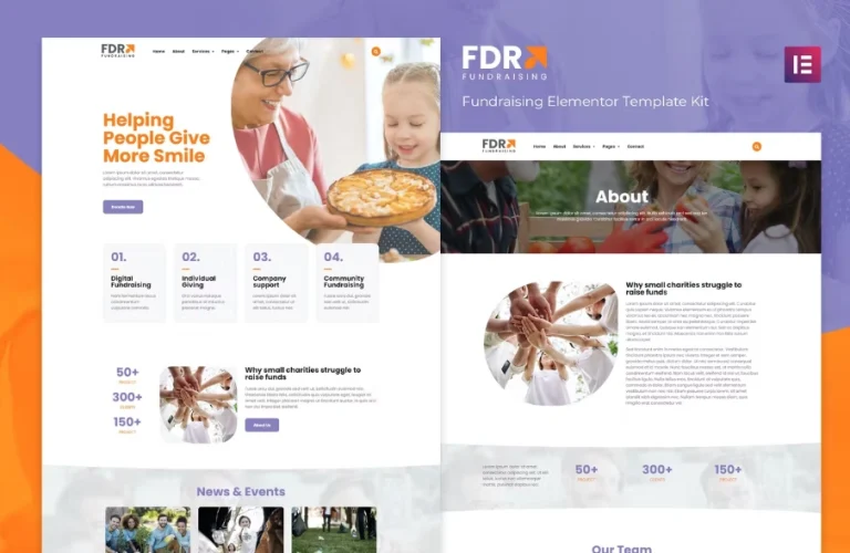 FDR – Fundraising Elementor Template FDR – Fundraising Elementor Template - Imagen 1