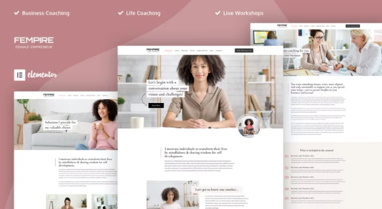 Fempire – Business Coach Elementor Template Fempire – Business Coach Elementor Template - Imagen 1