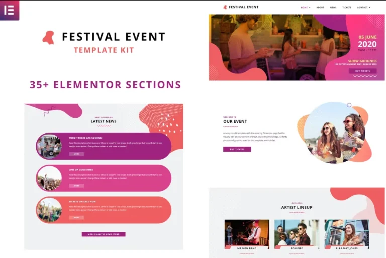 Festival Events – Elementor Template Festival Events – Elementor Template - Imagen 1