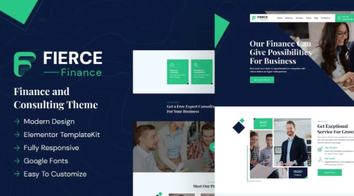 Fierce – Finance Elementor Template Fierce – Finance Elementor Template - Imagen 1