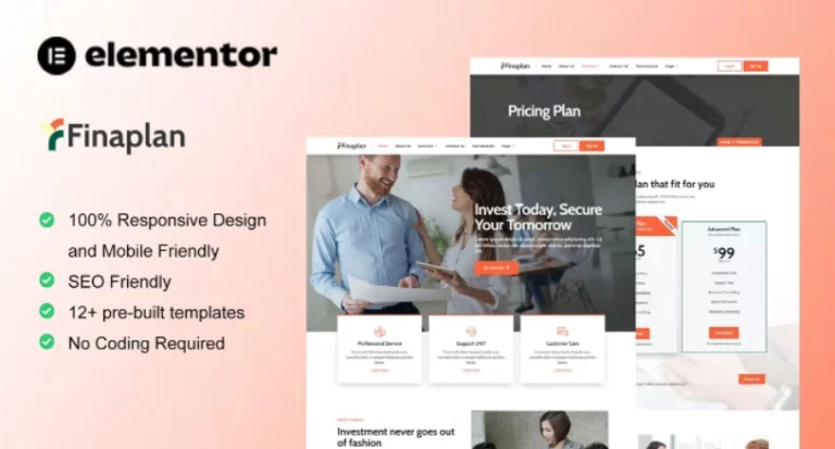 FinaPlan – Finance & Investment Elementor Template FinaPlan – Finance & Investment Elementor Template - Imagen 1