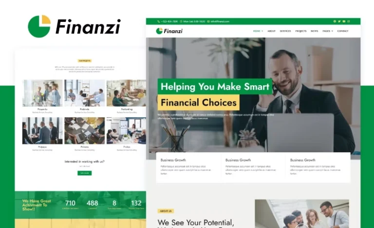 Finanzi – Finance & Business Elementor Template Finanzi – Finance & Business Elementor Template - Imagen 1