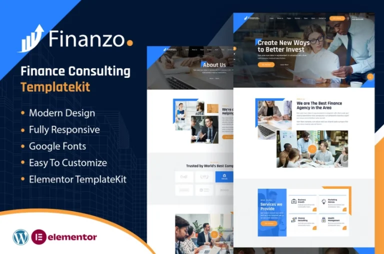Finanzo | Finance Consulting Elementor Template Finanzo | Finance Consulting Elementor Template - Imagen 1