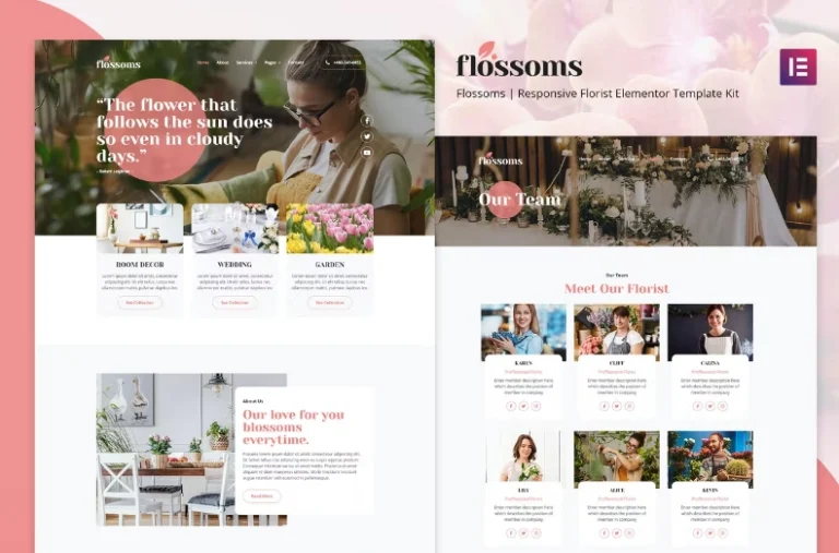 Flossom – Flower Shop Elementor Template Flossom – Flower Shop Elementor Template - Imagen 1