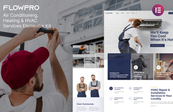 FlowPro – Air Conditioning Heating & HVAC Services Elementor Template FlowPro – Air Conditioning Heating & HVAC Services Elementor Template - Imagen 1