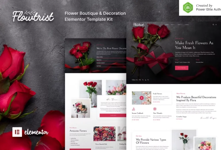 Flowtrist – Flower Boutique & Florist Elementor Template Flowtrist – Flower Boutique & Florist Elementor Template - Imagen 1