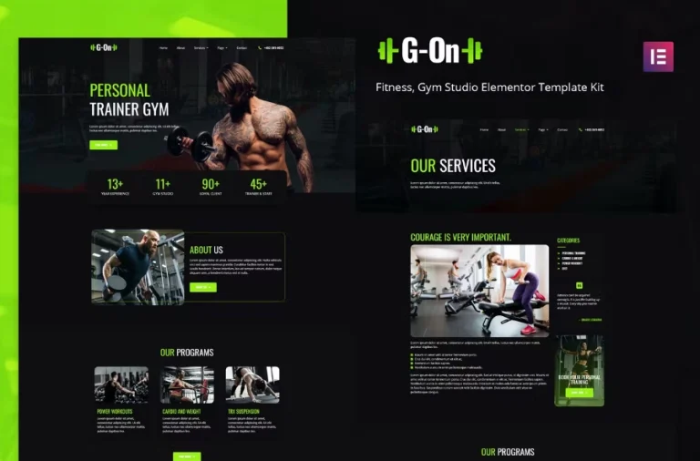 G-on – Fitness & Gym Elementor Template G-on – Fitness & Gym Elementor Template - Imagen 1