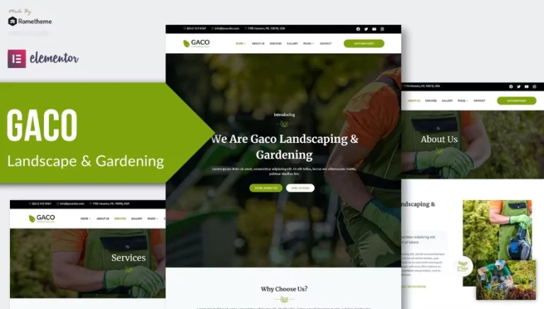 Gaco – Landscape & Gardening Elementor Template Gaco – Landscape & Gardening Elementor Template - Imagen 1