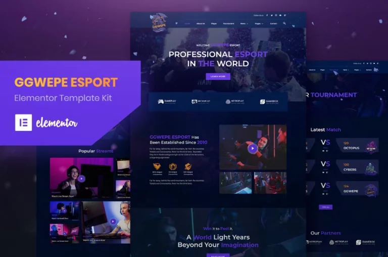 GGWEPE – Esports & Gaming Elementor Template GGWEPE – Esports & Gaming Elementor Template - Imagen 1