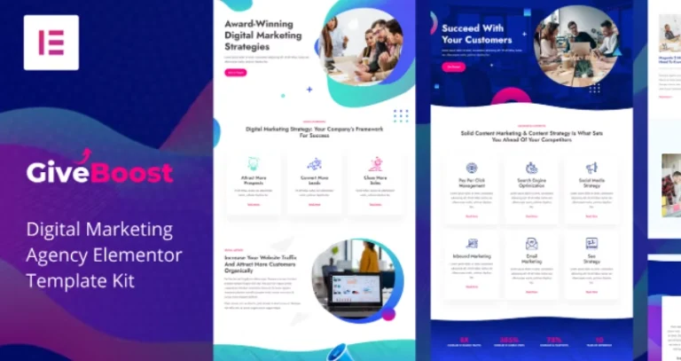 Give Boost – Digital Marketing Agency Elementor Template Give Boost – Digital Marketing Agency Elementor Template - Imagen 1
