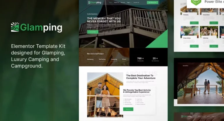 Glamping – Luxury Camping & Campground Elementor Template Glamping – Luxury Camping & Campground Elementor Template - Imagen 1