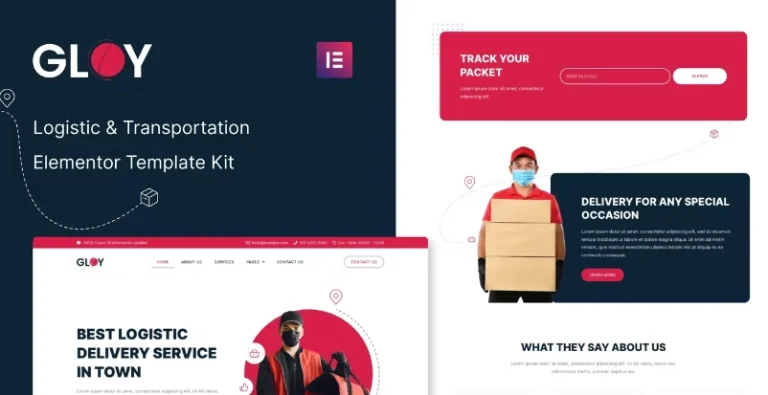 Gloy – Logistic & Transportation Delivery Elementor Template Gloy – Logistic & Transportation Delivery Elementor Template - Imagen 1