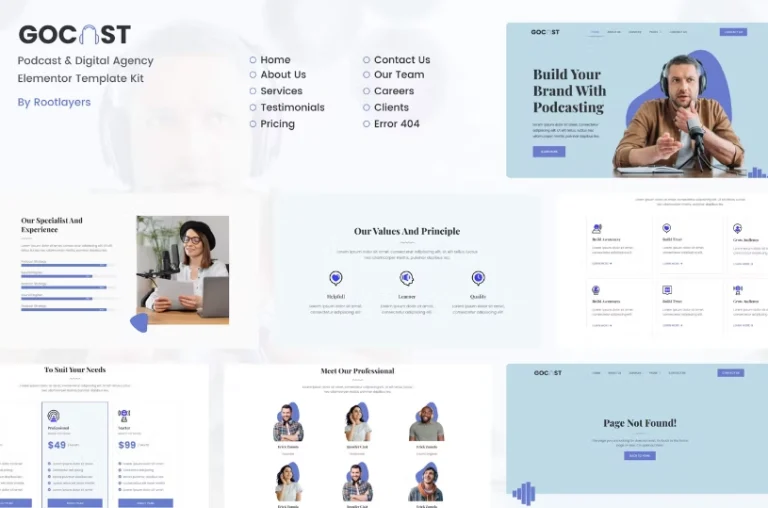Gocast – Podcast & Digital Agency Template Gocast – Podcast & Digital Agency Template - Imagen 1