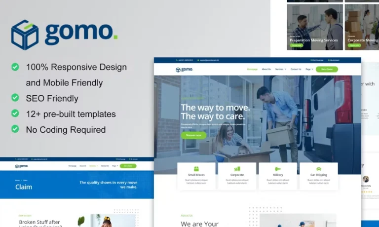 Gomo – Moving Company Elementor Template Gomo – Moving Company Elementor Template - Imagen 1
