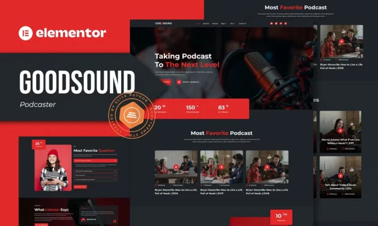 Goodsound – Podcaster Elementor Template Goodsound – Podcaster Elementor Template - Imagen 1