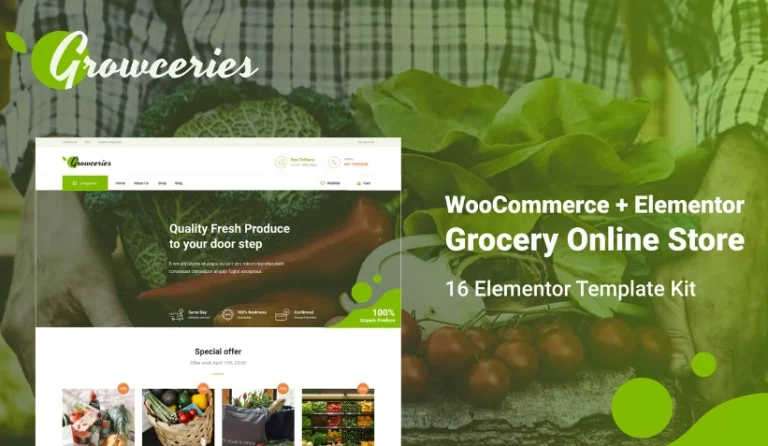 Growceries – Food & Grocery Store Elementor Template Growceries – Food & Grocery Store Elementor Template - Imagen 1
