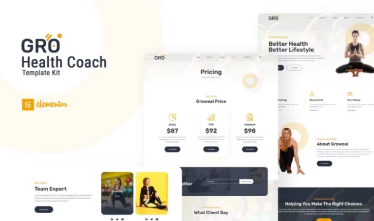 Groweal – Health Coaching Elementor Template Groweal – Health Coaching Elementor Template - Imagen 1