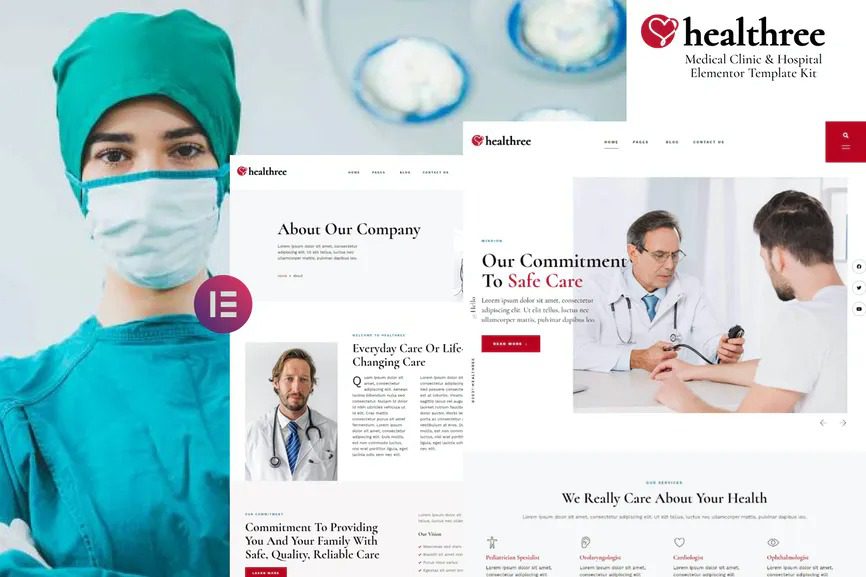 Healthcare – Health & Medical Elementor Template-min Healthree – Medical Clinic & Hospital Elementor Template Kit - Imagen 1