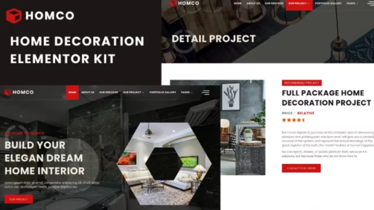 Homco – Home Interior Design Services Elementor Template Homco – Home Interior Design Services Elementor Template - Imagen 1