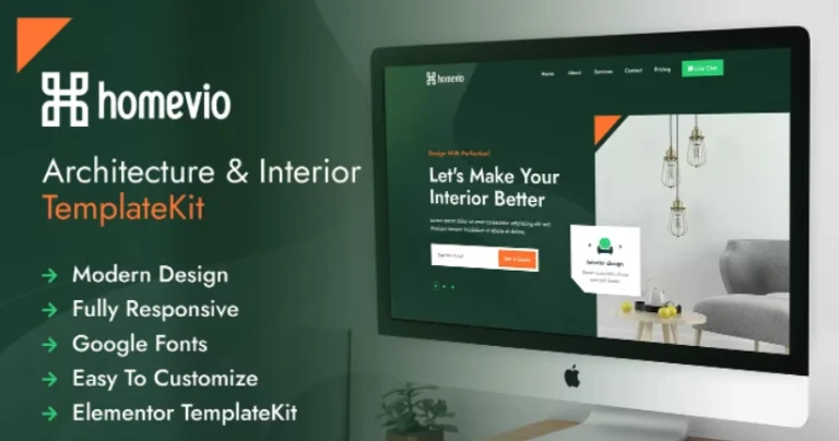 Homevio | Architecture Interior Elementor Template Homevio - Architecture Interior Elementor Template - Imagen 1