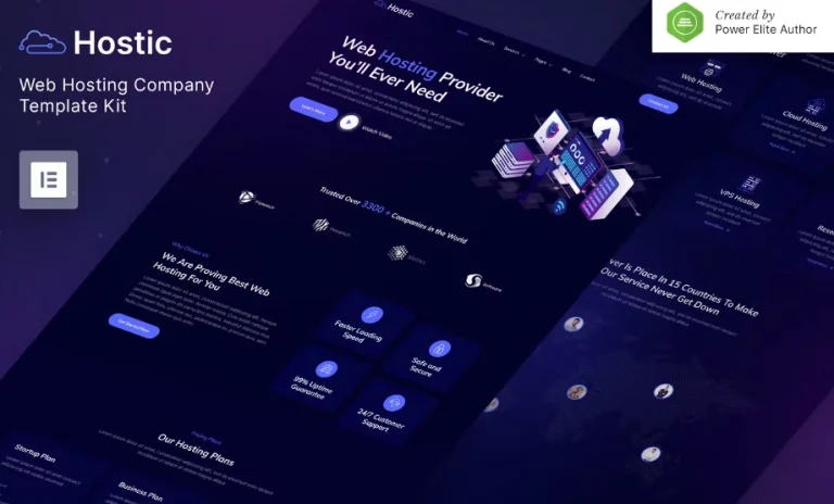 Hostic – Web Hosting Company Elementor Template Hostic – Web Hosting Company Elementor Template - Imagen 1