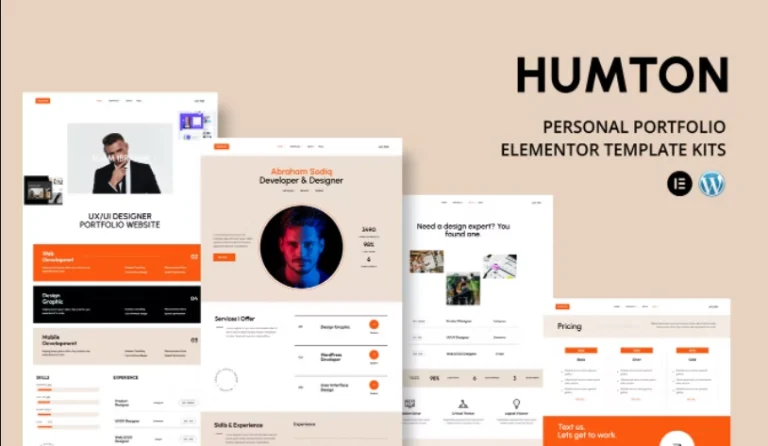 Humton – Personal Portfolio Elementor Template Humton – Personal Portfolio Elementor Template - Imagen 1