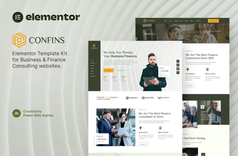 Confins – Business & Finance Consulting Elementor Template Confins – Business & Finance Consulting Elementor Template - Imagen 1