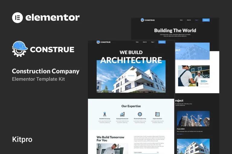 Construe – Construction Company Elementor Template Construe – Construction Company Elementor Template - Imagen 1