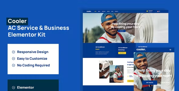 Cooler AC Service Elementor Template Kit Cooler AC Service Elementor Template Kit - Imagen 1