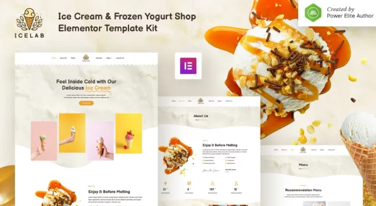 Icelab – Ice Cream & Frozen Yogurt Shop Elementor Template Icelab – Ice Cream & Frozen Yogurt Shop Elementor Template - Imagen 1