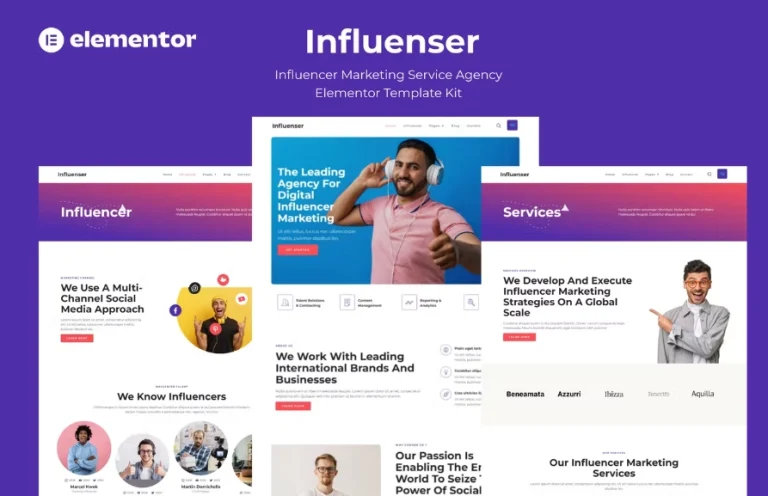 Influenser – Influencer Marketing Services Agency Elementor Template Influenser – Influencer Marketing Services Agency Elementor Template - Imagen 1