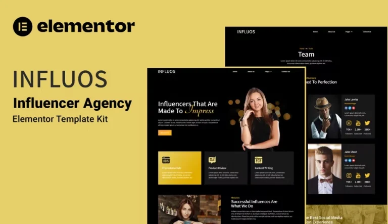 Influos – Influencer Agency Elementor Template Influos – Influencer Agency Elementor Template - Imagen 1