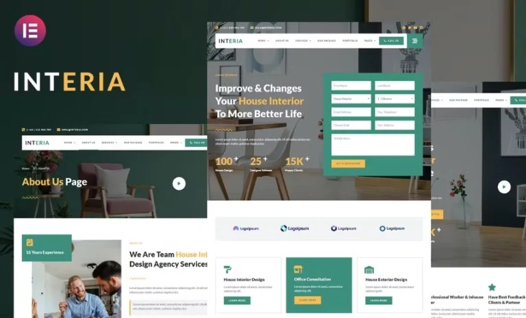 Interia – Interior Design Service Elementor Template Interia – Interior Design Service Elementor Template - Imagen 1