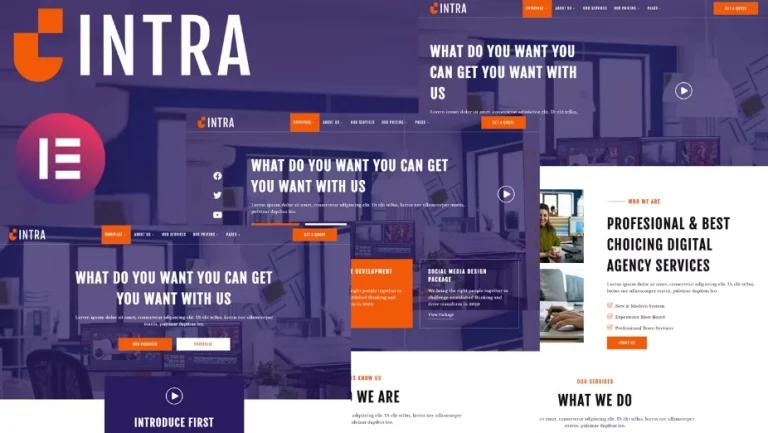 Intra – Modern Digital Agency Elementor Template Intra – Modern Digital Agency Elementor Template - Imagen 1