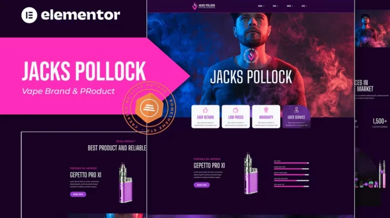 Jacks Pollock – Vape Elementor Template Jacks Pollock – Vape Elementor Template - Imagen 1