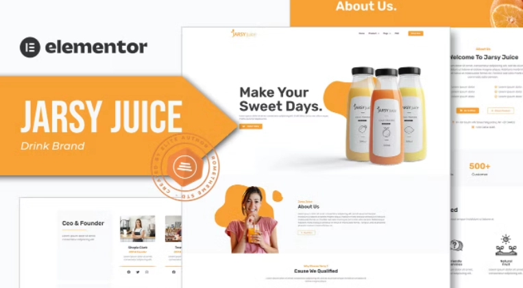 Jarsy Juice – Drink Brand Elementor Template Jarsy Juice – Drink Brand Elementor Template - Imagen 1