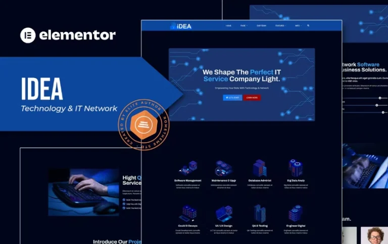 iDea – Technology & IT Network Service Elementor Template iDea – Technology & IT Network Service Elementor Template - Imagen 1